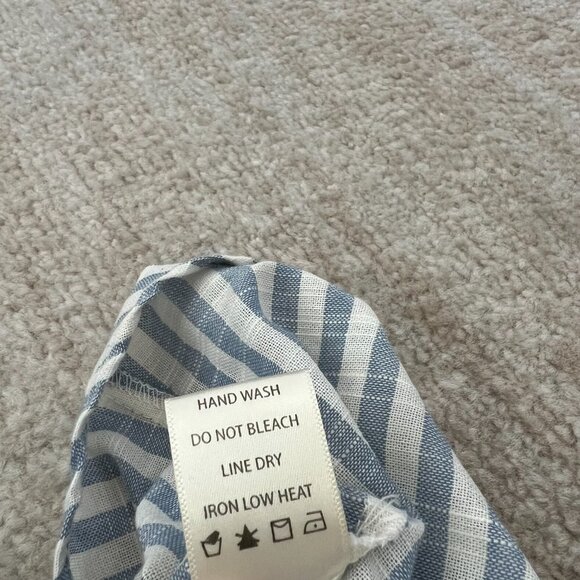 Max Studio Smocked Striped Cotton Summer Boho Hilo Midi Dress With Pockets XL - Picture 11 of 11